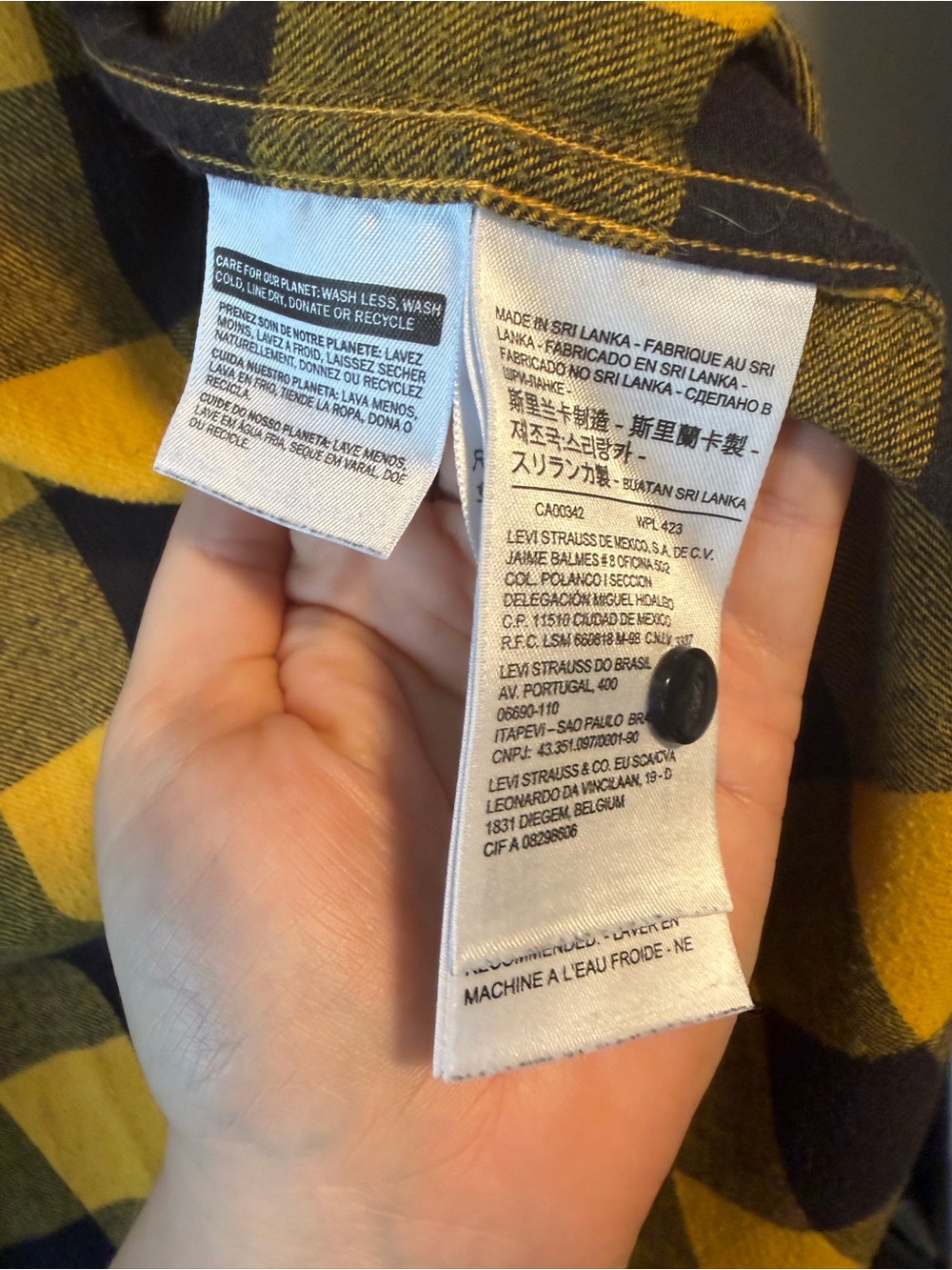 Levi's Yellow and Black Buffalo Check Button-Down Shirt - Picture 5 of 5
